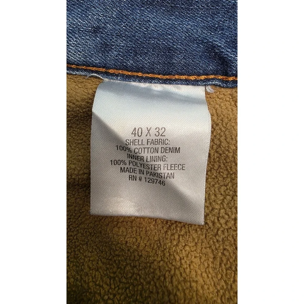 CE Schmidt Workwear Fleece Lined Carpenter Jeans Mens 40x32 Blue Denim Utility